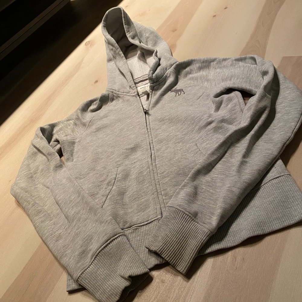 A&F Gray Sweatshirt with Moose Logo Sz M - Picture 2 of 8